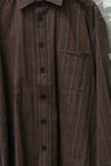 AVIVA JIFEI XUE 25 Autumn and Winter Simple Shirt / Layered Balloon Skirt AJX-FW25-ES-USCT-Umber Stripe Top